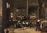 David The Younger Teniers Famous Paintings - Apes in the Kitchen